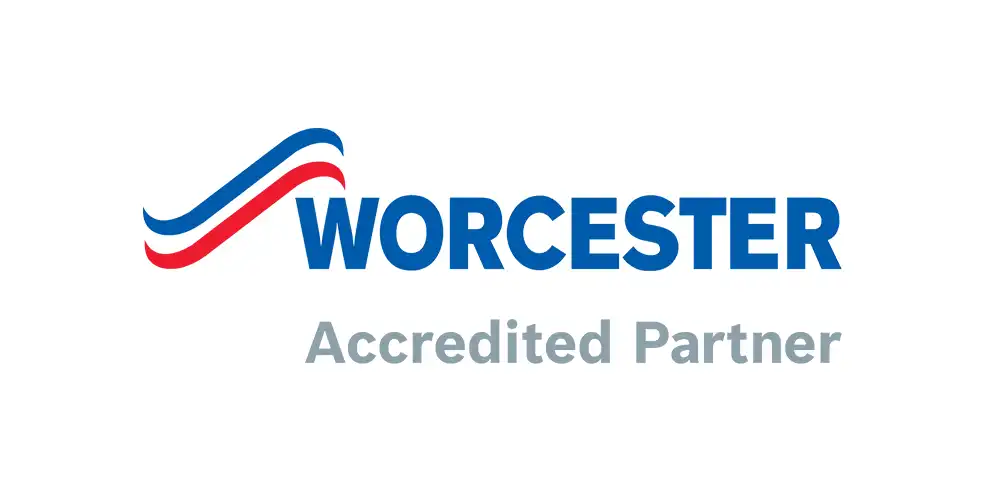Worcester Accredited Partner logo with blue and red curved lines above the word Worcester in blue and Accredited Partner in grey.